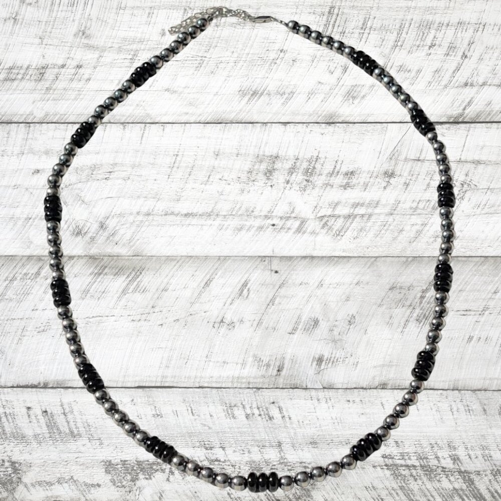 Sterling Silver & Black Onyx 18″ Beaded Necklace New - Picture 13 of 16